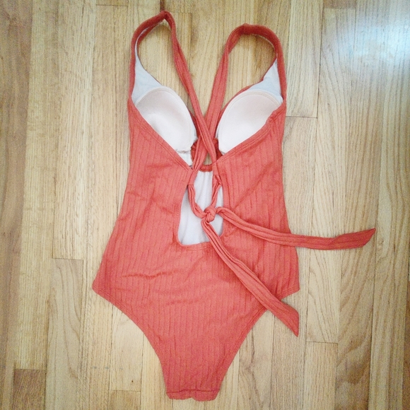 Kona Sol One Piece Orange Bathing Suit Size Small - Picture 3 of 7